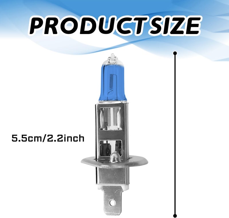 SamWinGear H1 Headlight Bulb H1 Halogen Head Light Bulbs, Ultra White Bright Halogen Headlight Bulb 12V 100W High Beam Low Beam Fog Light Bulbs, Universal Light Lamp for Most Cars, Trucks, SUVs (H1) - Image 2